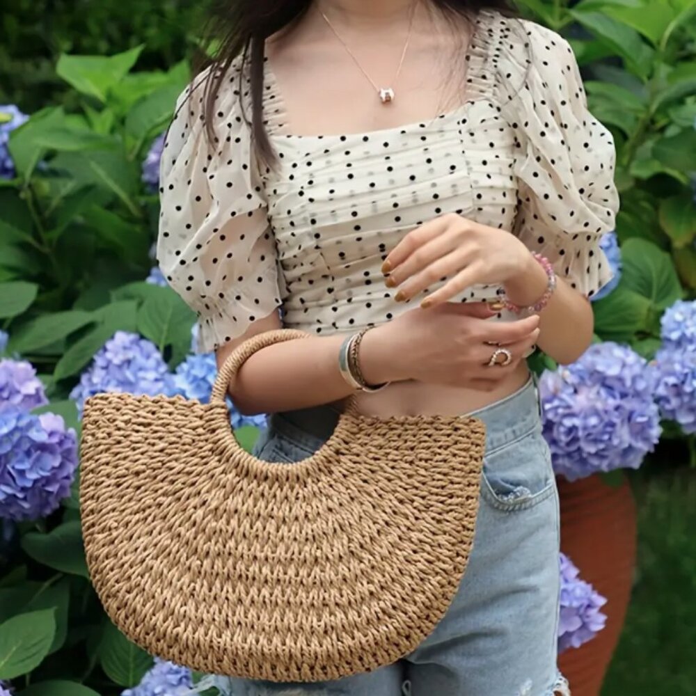 Woven Straw Handbag